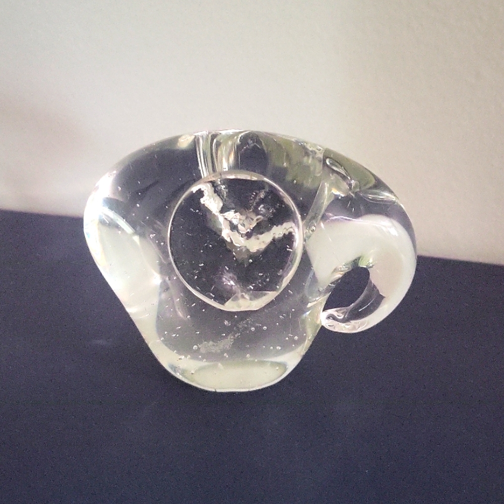 Elephant glass paperweight